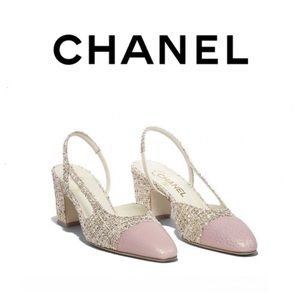 Chanel Two Tone Slingback in Black, Women's Fashion, Footwear, Heels on  Carousell